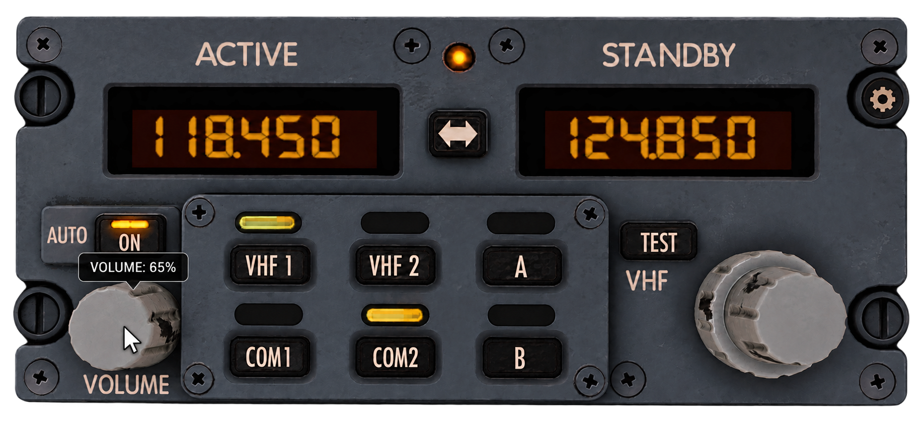 RealFlight Voice detailed radio panel