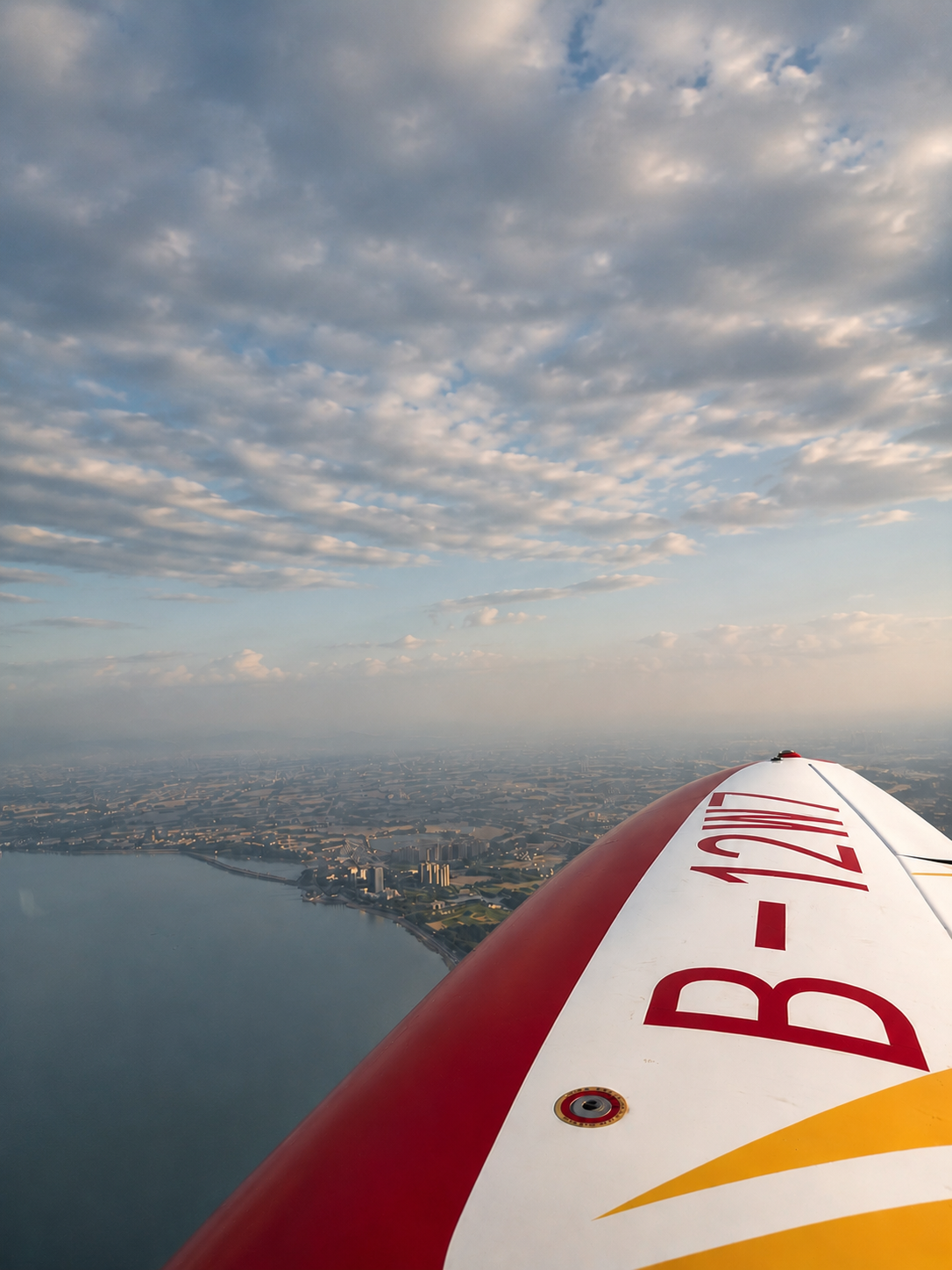 View over a light aircraft wing
